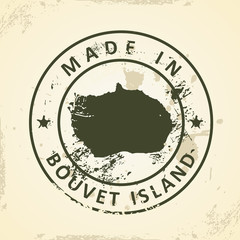 Stamp with map of Bouvet Island