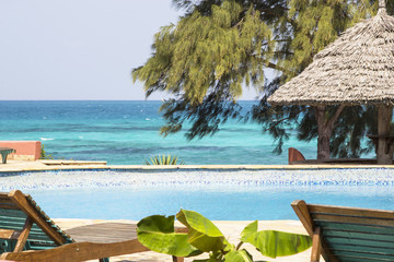 Beautiful view on exotic resort hotel