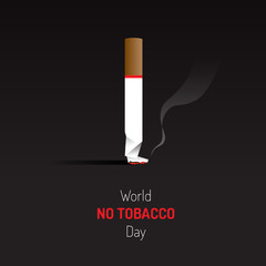 No tobacco day sign and symbol with dark background