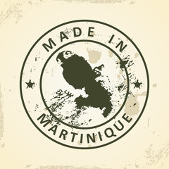 Stamp with map of Martinique