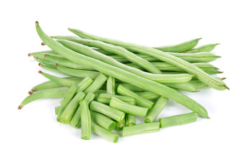 Green beans isolated on a white background