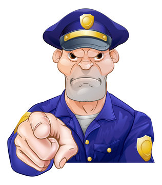 Angry Pointing Policeman