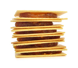 Stack of biscuit, pineapple jam