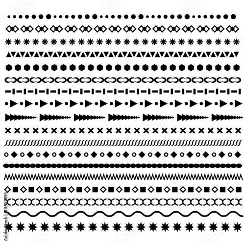 Download "Line borders set. Geometric dotted vector dividers ...