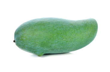 green mango on white background