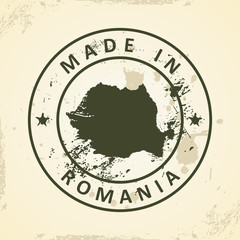 Fototapeta premium Stamp with map of Romania