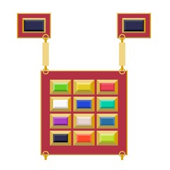 High priest's breastplate in old testament, ephod, flat design