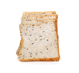 whole wheat bread isolated on a white background