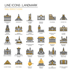 Landmark , thin line icons set ,pixel perfect icon © Eucalyp