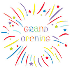 Fireworks ball. Star and strip. Grand opening. White background. Isolated. Flat design