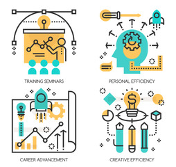 Flat line design vector illustration concepts of Training Semina