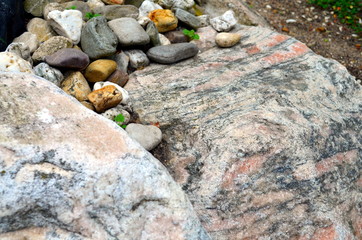 Fototapeta na wymiar decorative stones in a garden