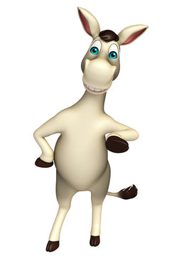 cute  Donkey funny cartoon character