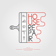 Home repair in a linear style