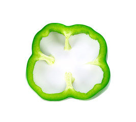 Sliced green pepper isolated on white