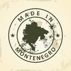Stamp with map of Montenegro