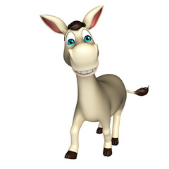Obraz na płótnie Canvas cute Donkey funny cartoon character