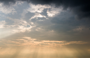 colorful dramatic sky with cloud at sunset
