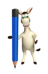 Donkey cartoon character with pencil