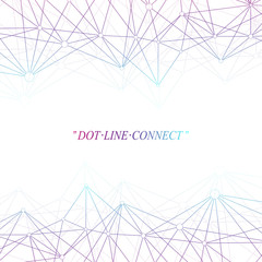 Colorful graphic background molecule and communication. Connection line with dots. Geometric abstract composition for your design. Technology connect background. Vector illustration