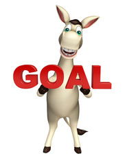  Donkey cartoon character with goal sign