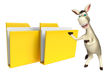  Donkey cartoon character with folder