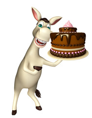 Donkey cartoon character Donkey cartoon character with cake