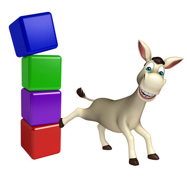 Donkey cartoon character with level