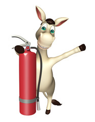 Donkey cartoon character with fire extinguisher