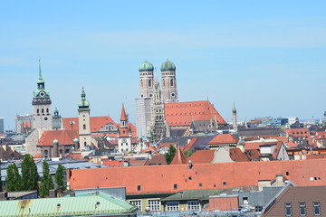 Naklejka na ściany i meble Skyline München mit Frauenkirche