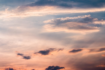 colorful dramatic sky with cloud at sunset