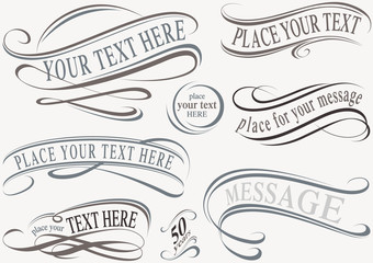 Calligraphic Design Elements - Typographic Illustrations, Vector