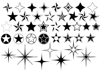 Vector Collection of Star Isolated on White Background - 111657884