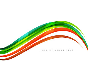 Rainbow color lines on white. Identity wave element