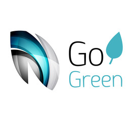 Colorful leaf logo. Geometric abstract icon. Nature or eco concept