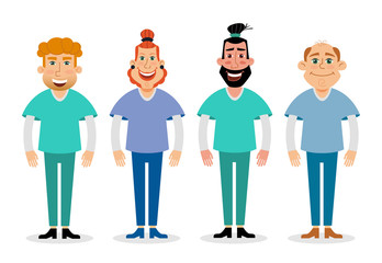 vector flat illustration of doctors. medical and healthcare concept.