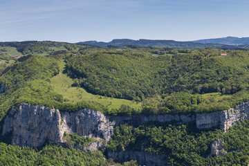 Fototapeta na wymiar Falaise calcaire du Doubs