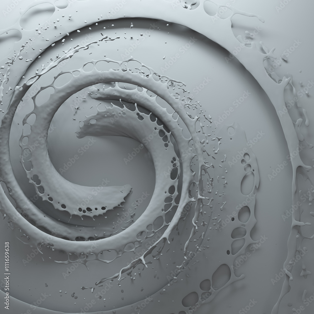 Poster 3d rendering background with circular splashes forms