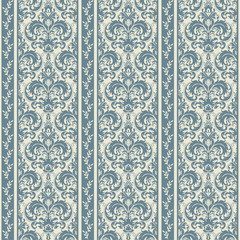 seamless victorian pattern in blue and beige.