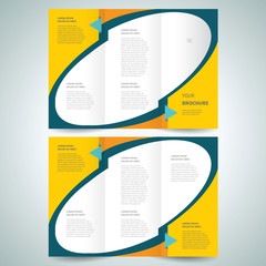 brochure design template vector tri-fold geometric abstract, cmy