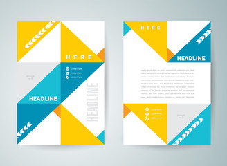 flyer brochure design template size A4 geometric abstract