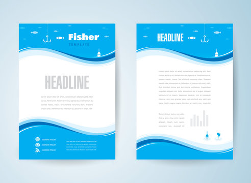 flyer brochure design template background fisher