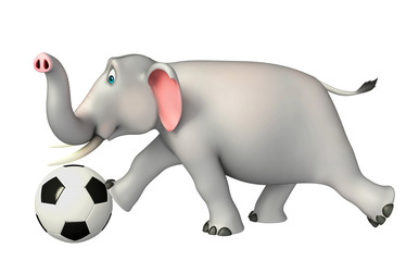 fun Elephant cartoon character with football