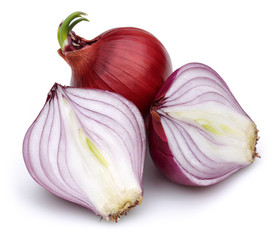 red onion and half red onion