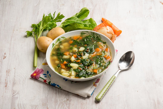 vegetable soup with swiss chard