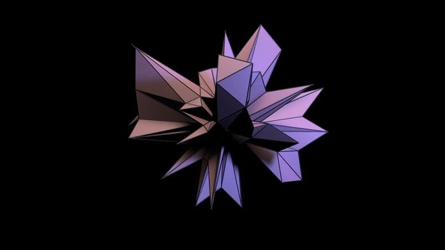3D animation loop of a changing polygonal shape
