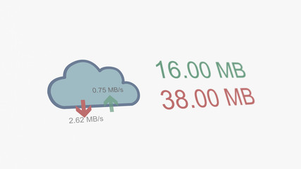 Cloud File Sharing Upload Download Counters Online Concept