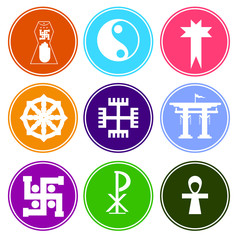Colorful Symbolic Religious Symbols