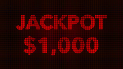 Winning 1000 USD Jackpot Retro Gambling Machine Display