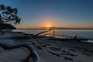 Fototapeta na wymiar sunset fraser island, australia